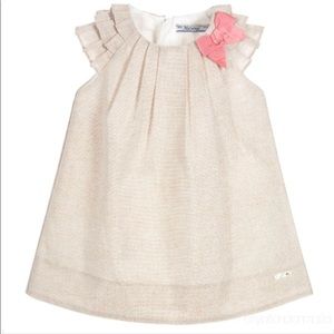 Mayoral Baby Girls Beige Metallic Dress NWT